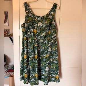 ModCloth Dinosaur Jungle Print Dress